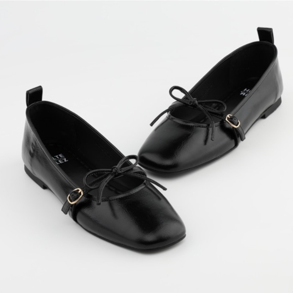 Black Ballet Bow Flats Size 6.5